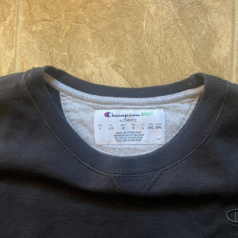 Vtg Champion Sweatshirt Size L Classic Grunge Skater Goth Minimalist Sporty Gym - Picture 2 of 7